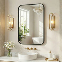Wall Mirror With Rectangular Metal Frame